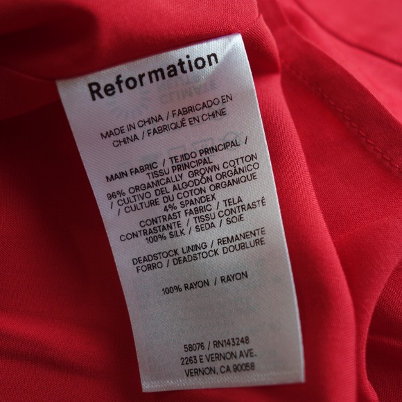 Reformation Analise Red Poplin  Dress - Picture 8 of 8